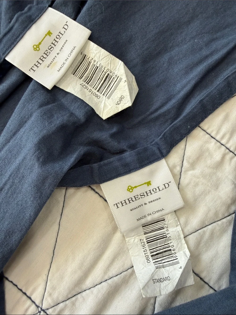 Threshold Velvet Quilted Stitch Pillow Shams Pair 2 Navy Blue
